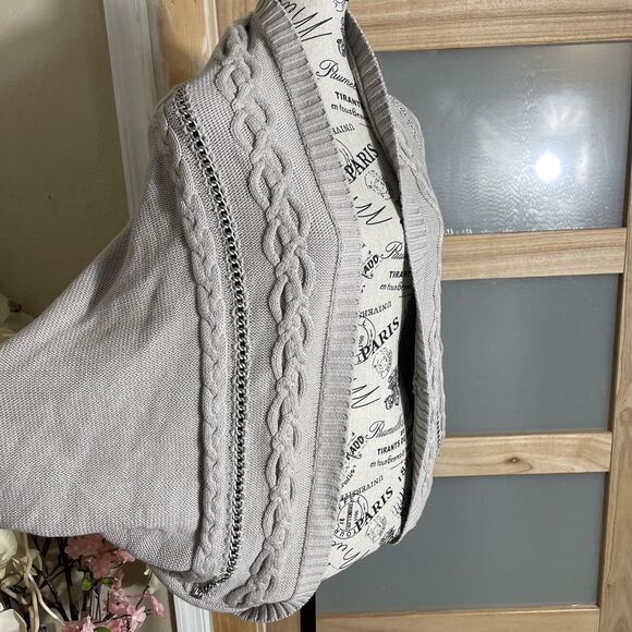 Quick Silver Shrug In M/L Chain Accent Gray Shrug Women's - Picture 2 of 7